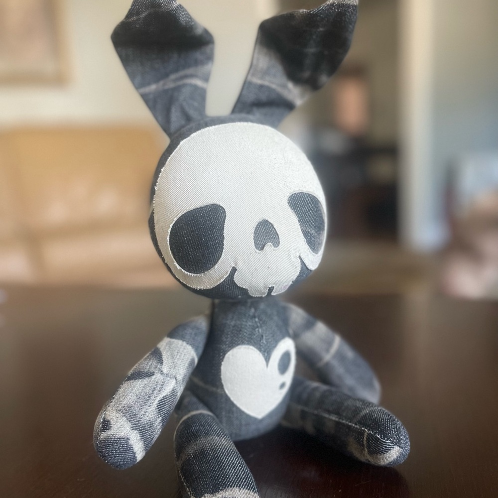 Skull Bunny handmade, one of a kind. Day of the dead, Dia de Los Muertos, Spooky